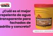 ¿Cuál es el mejor repelente de agua transparente para fachadas de ladrillo y concreto?