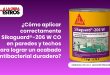 ¿Cómo aplicar correctamente Sikaguard®-206 W CO en paredes y techos para lograr un acabado antibacterial duradero?