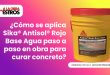 ¿Cómo se aplica Sika® Antisol® Rojo Base Agua paso a paso en obra para curar concreto?