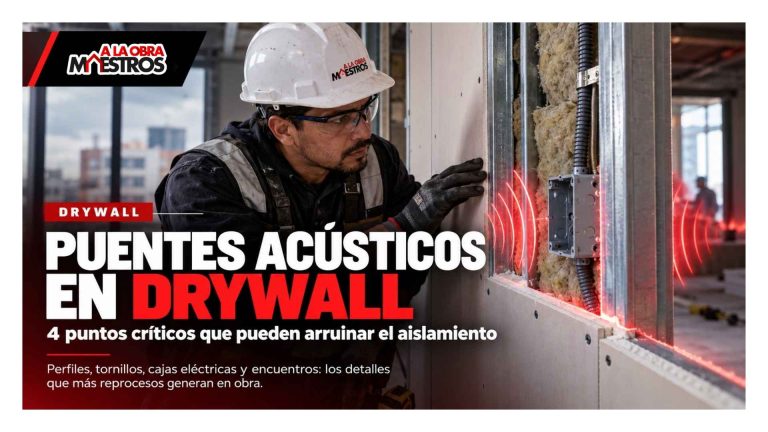 Puentes acústicos en drywall: cómo evitarlos en perfiles, tornillos, cajas eléctricas y encuentros